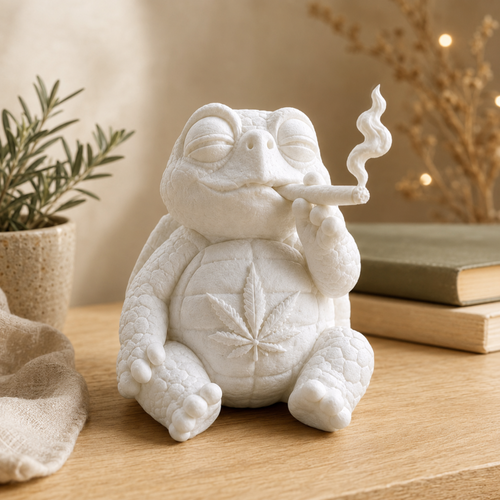 Shellax Beanie – weiße 3D-Druck-Schildkröte zum Bemalen als DIY-Deko.