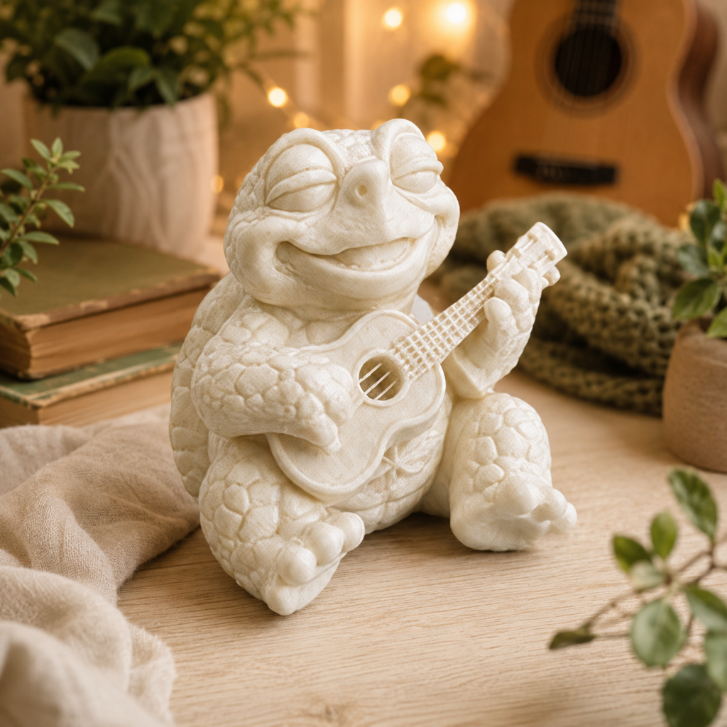 Shellax Ray – weiße 3D-Druck-Schildkröte zum Bemalen als DIY-Deko.