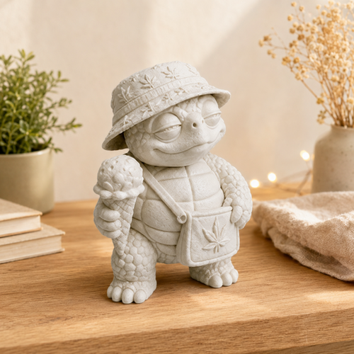 Shellax Coco – weiße 3D-Druck-Schildkröte mit Eis zum Bemalen.