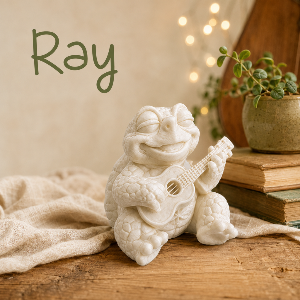 Shellax Ray – unbemalte Schildkrötenfigur aus PLA+ zum Selbstgestalten, Ansicht 2.
