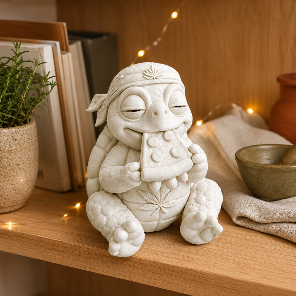 Shellax Lilli – unbemalte 3D-Druck-Schildkröte als gemütliche Dekofigur, Ansicht 6.