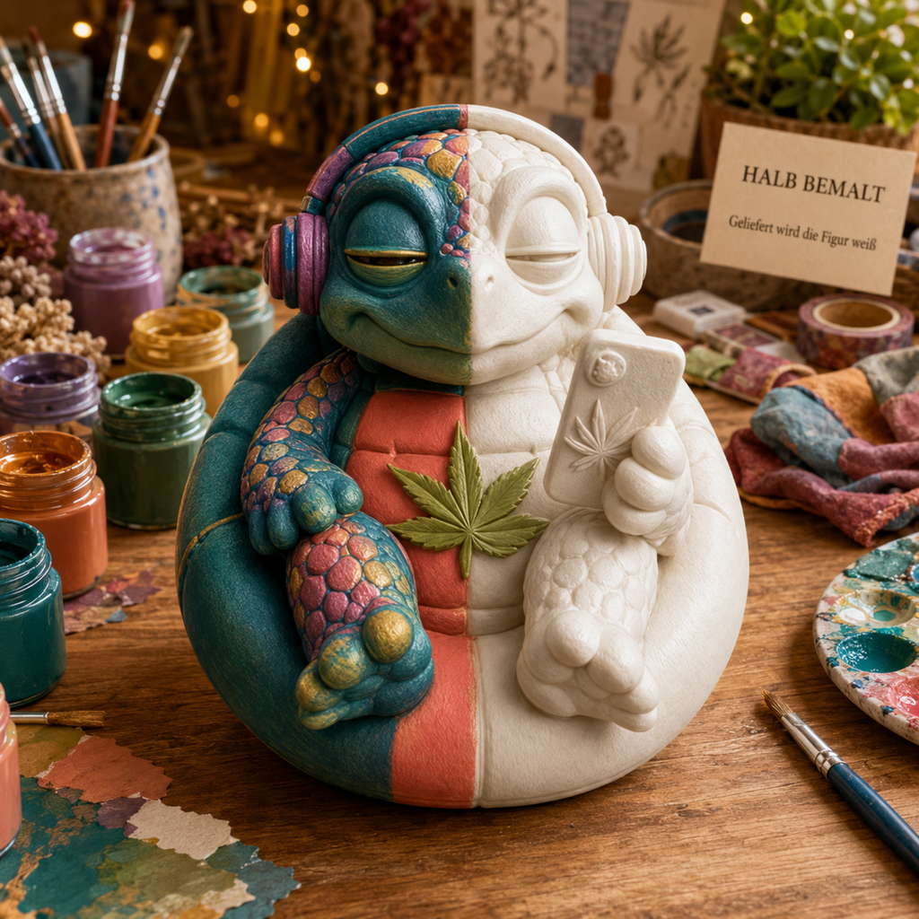 Shellax Nala – weitere Ansicht der weißen Shellax Schildkrötenfigur zum Selbstgestalten.