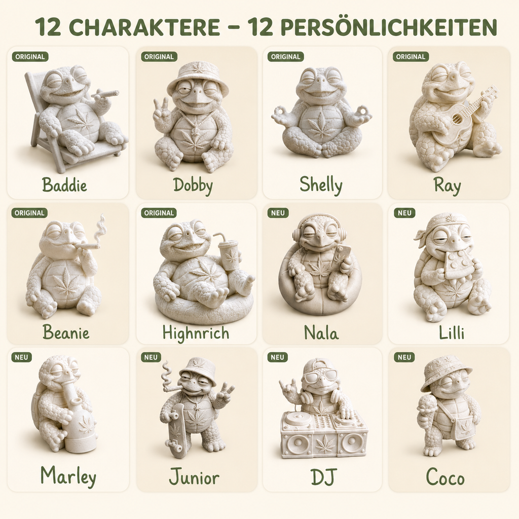 Shellax 3er-Set – zwölf Shellax Charaktere als Auswahlübersicht.