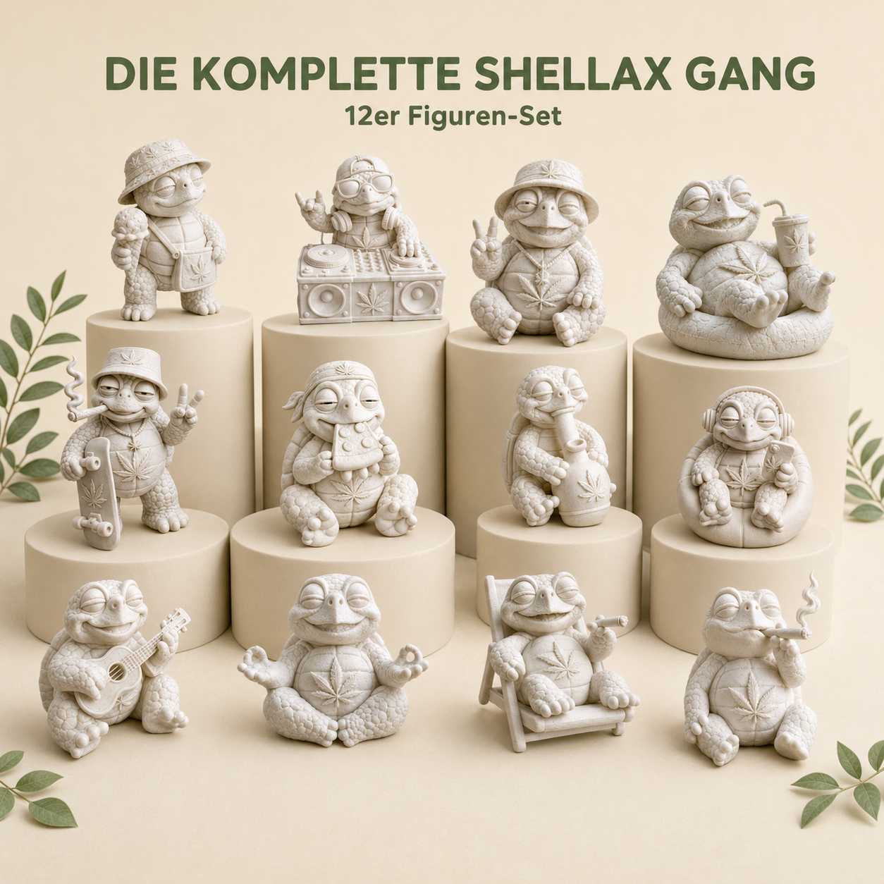 Shellax 2er-Set – weiße 3D-Druck-Figuren als Set- und Sammelübersicht.