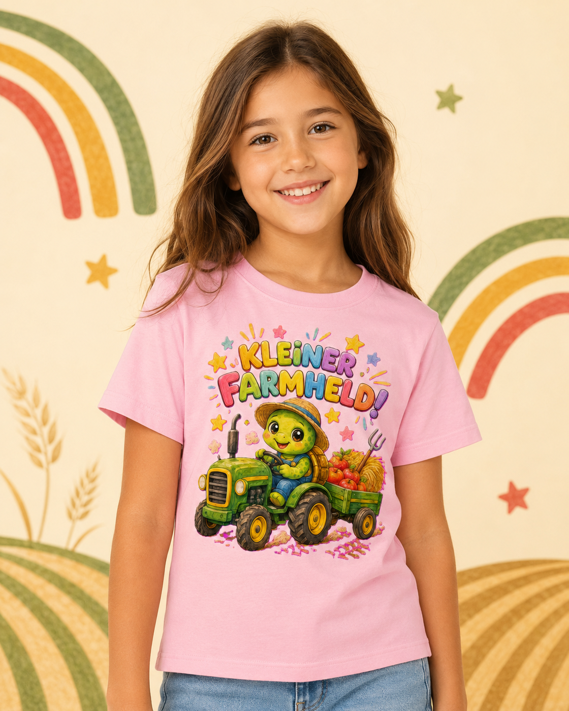 Kinder-T-Shirt mit Traktor-Schildkröte