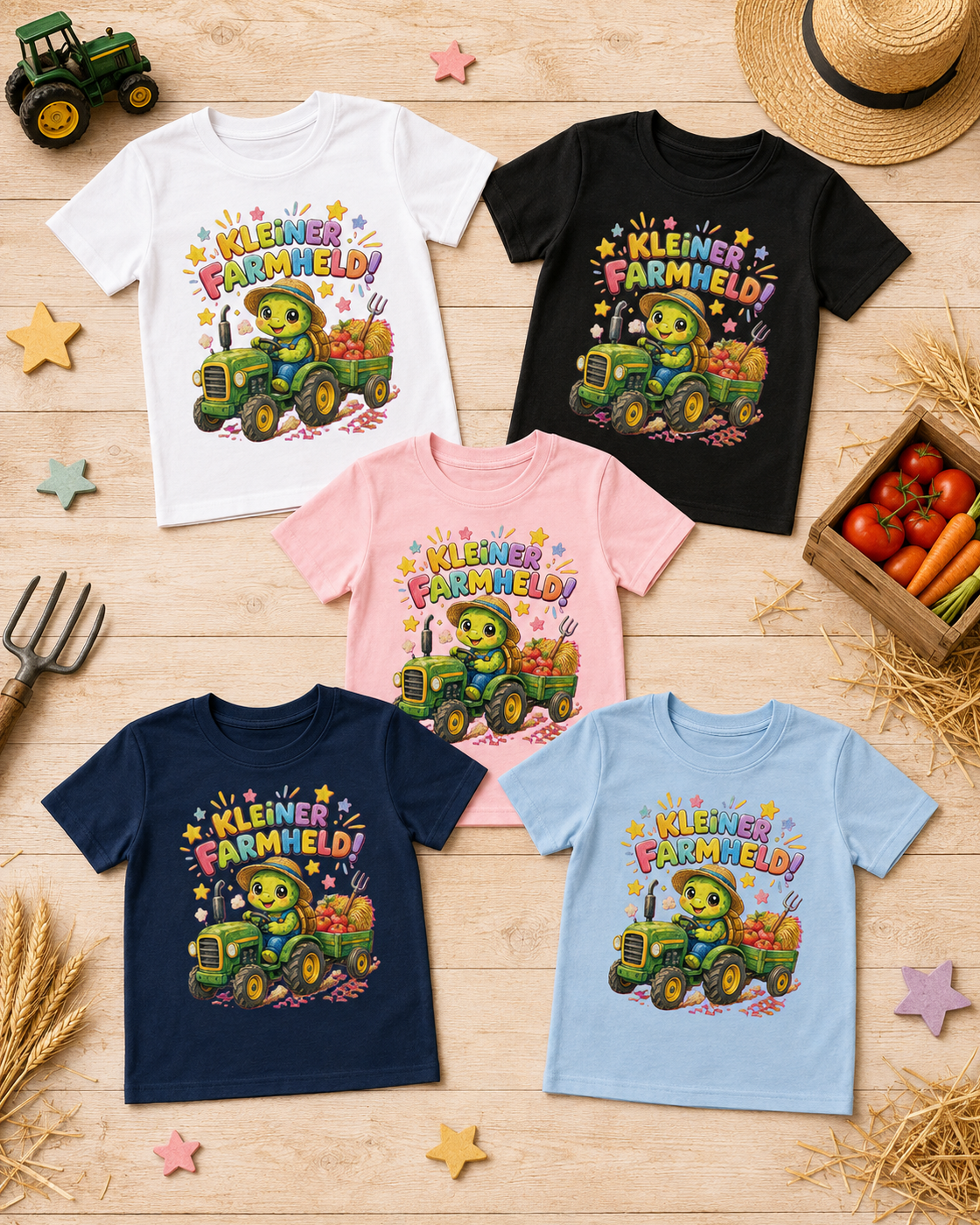Kinder-T-Shirt mit Traktor-Schildkröte