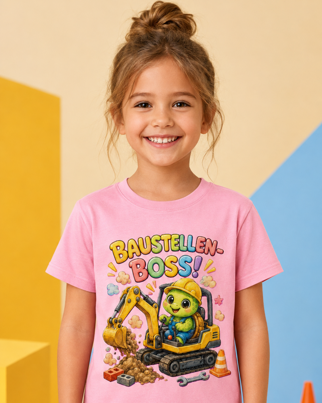 Kinder-T-Shirt mit Bagger-Schildkröte