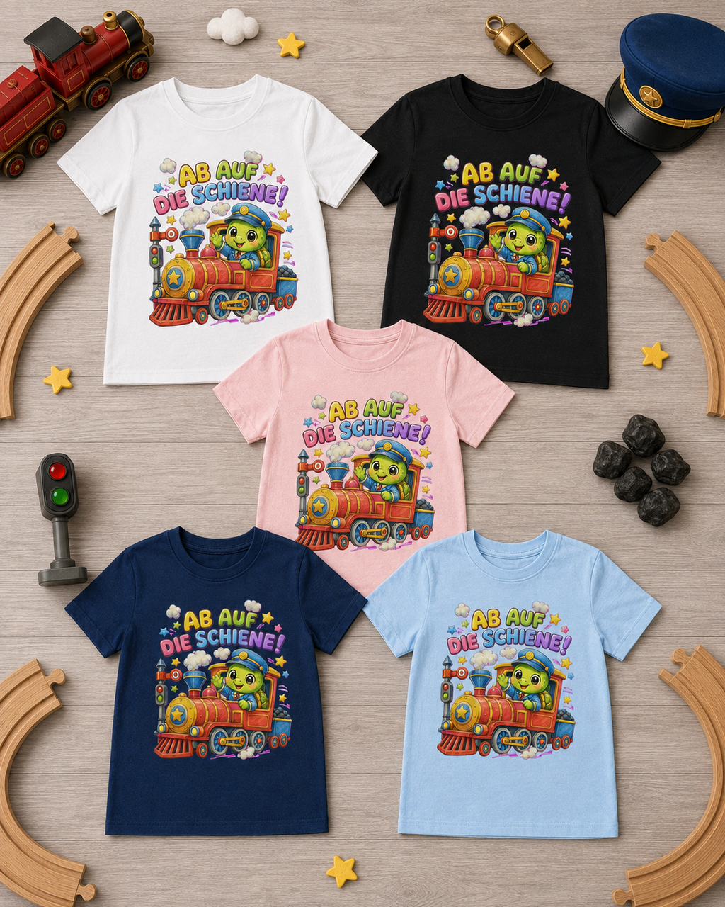 Kinder-T-Shirt mit Lokführer-Schildkröte