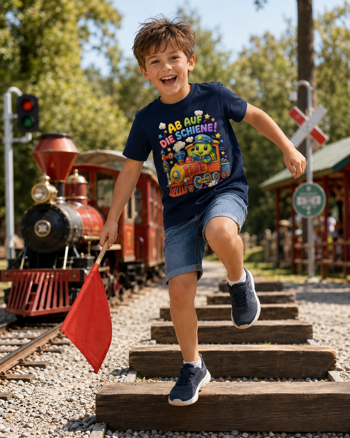 Kinder-T-Shirt mit Lokführer-Schildkröte