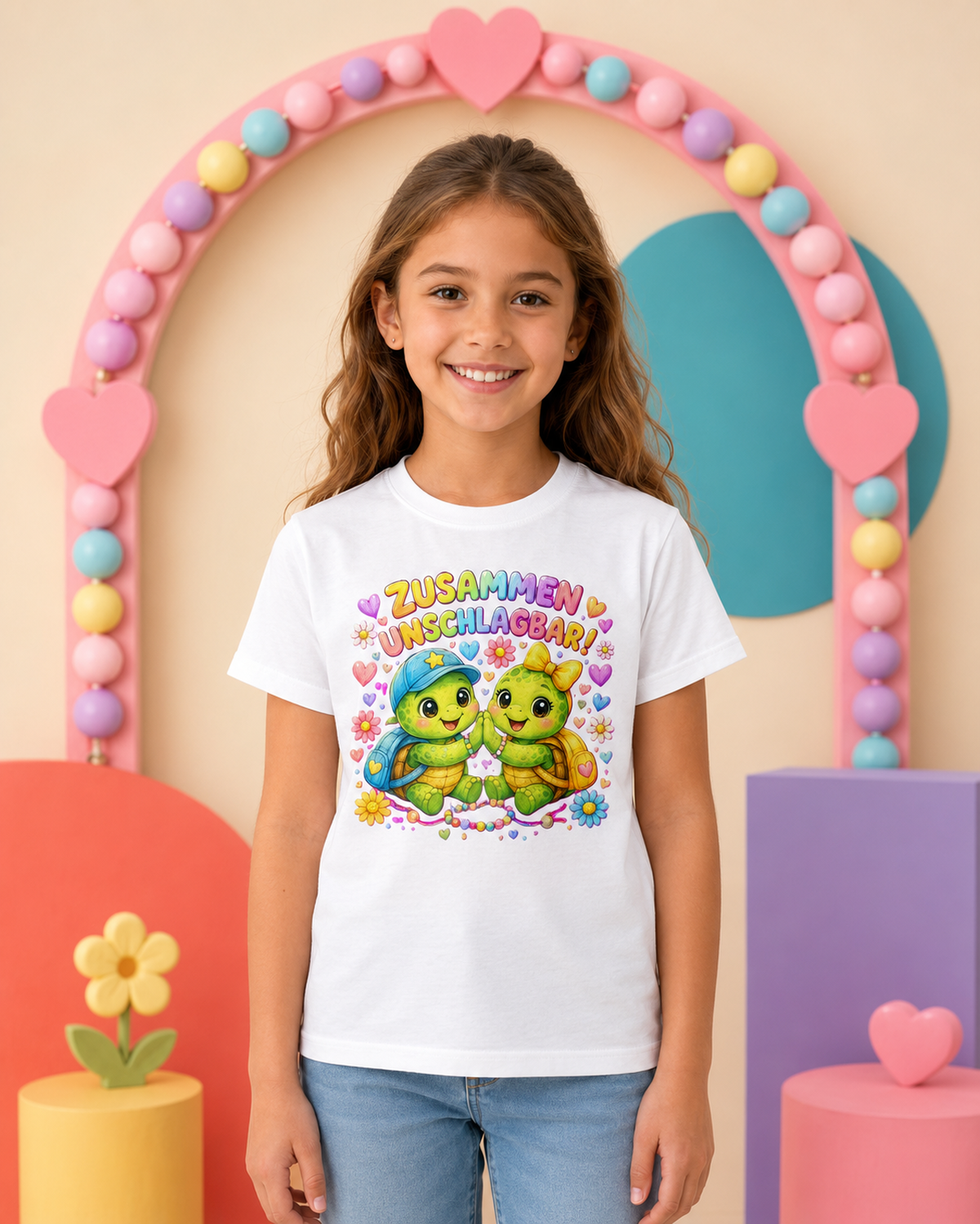 Kinder-T-Shirt mit Freundschafts-Schildkröten