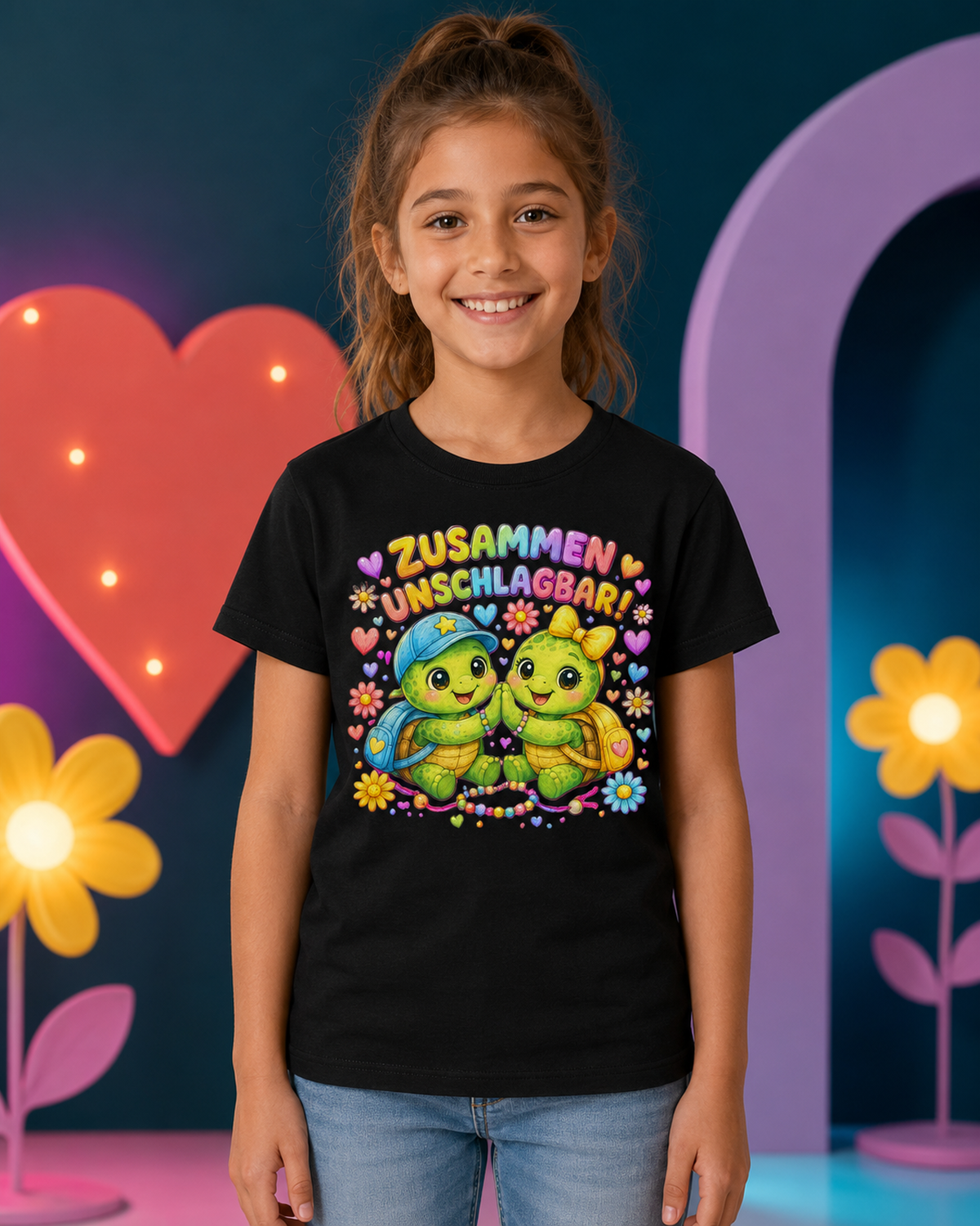 Kinder-T-Shirt mit Freundschafts-Schildkröten