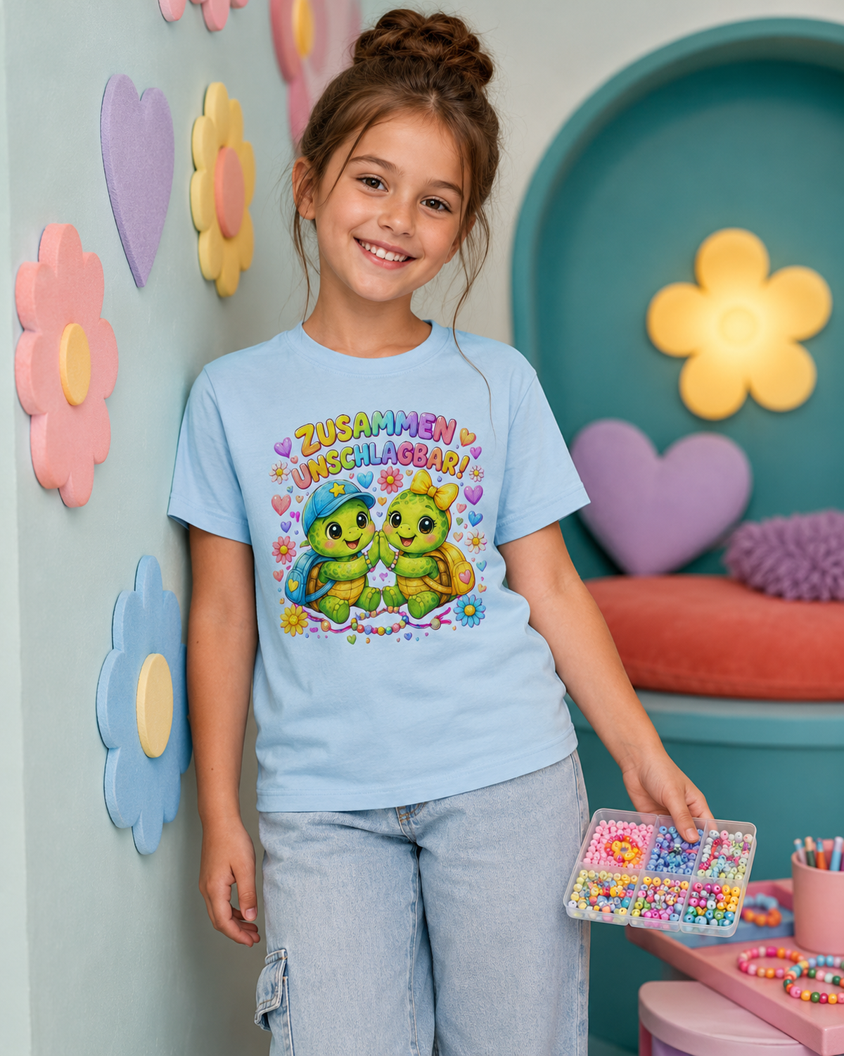 Kinder-T-Shirt mit Freundschafts-Schildkröten