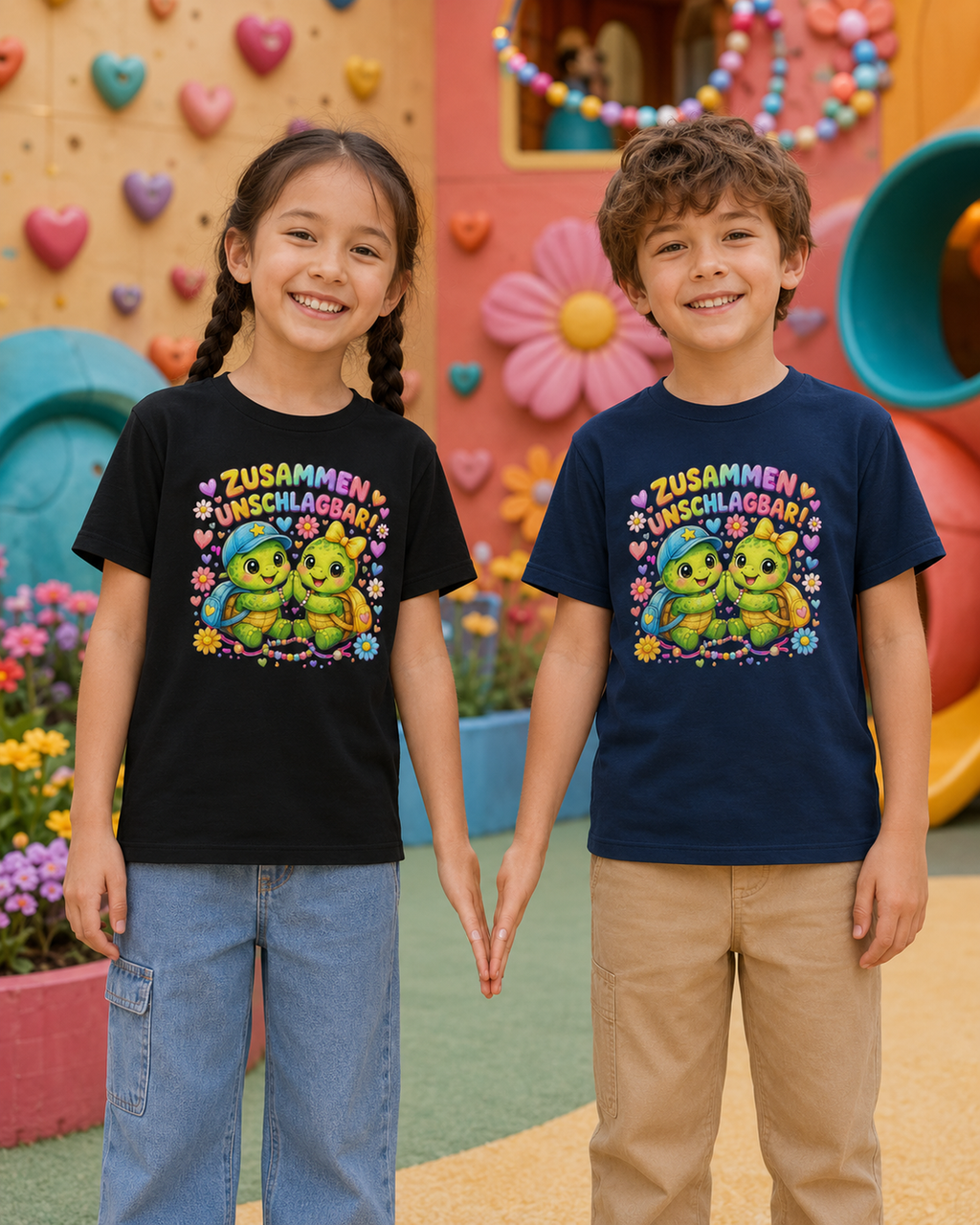 Kinder-T-Shirt mit Freundschafts-Schildkröten