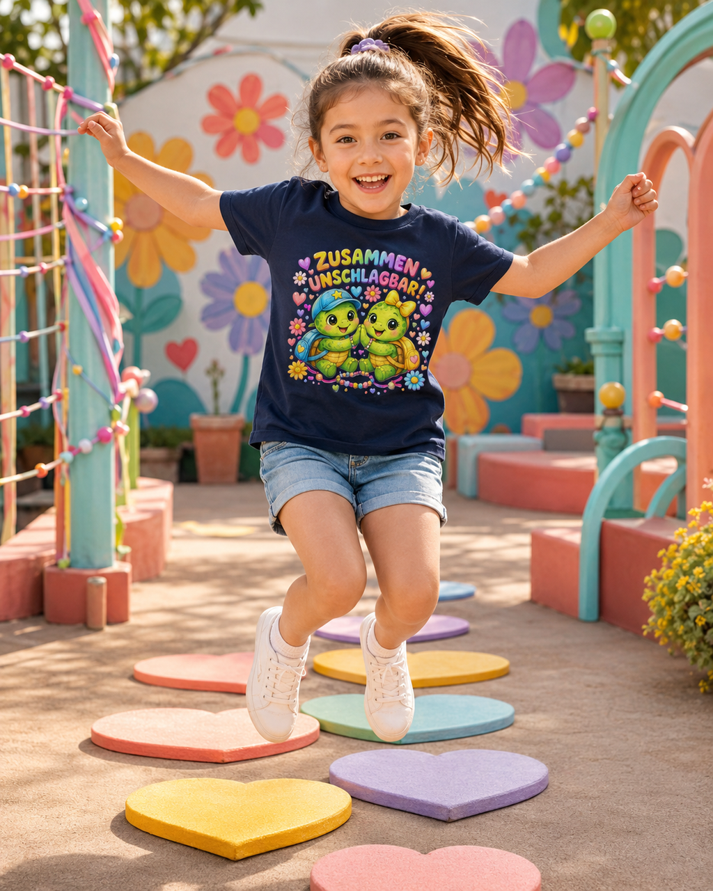 Kinder-T-Shirt mit Freundschafts-Schildkröten