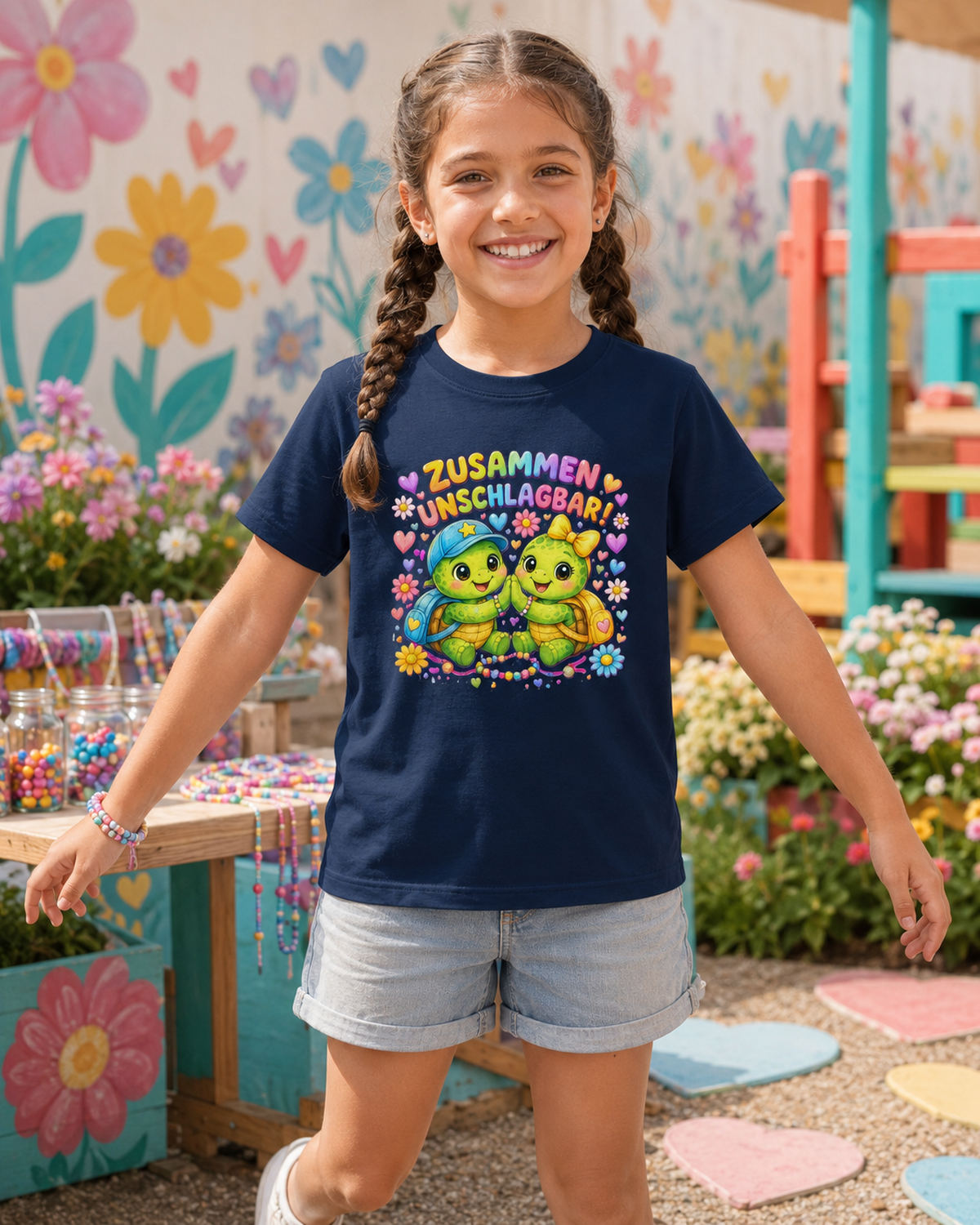 Kinder-T-Shirt mit Freundschafts-Schildkröten