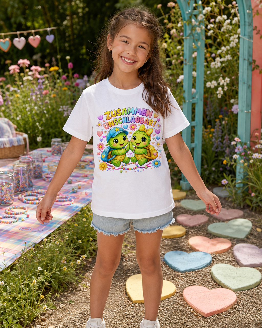 Kinder-T-Shirt mit Freundschafts-Schildkröten