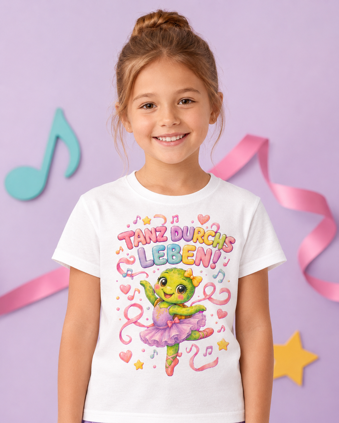 Mädchen-T-Shirt mit Ballerina-Schildkröte