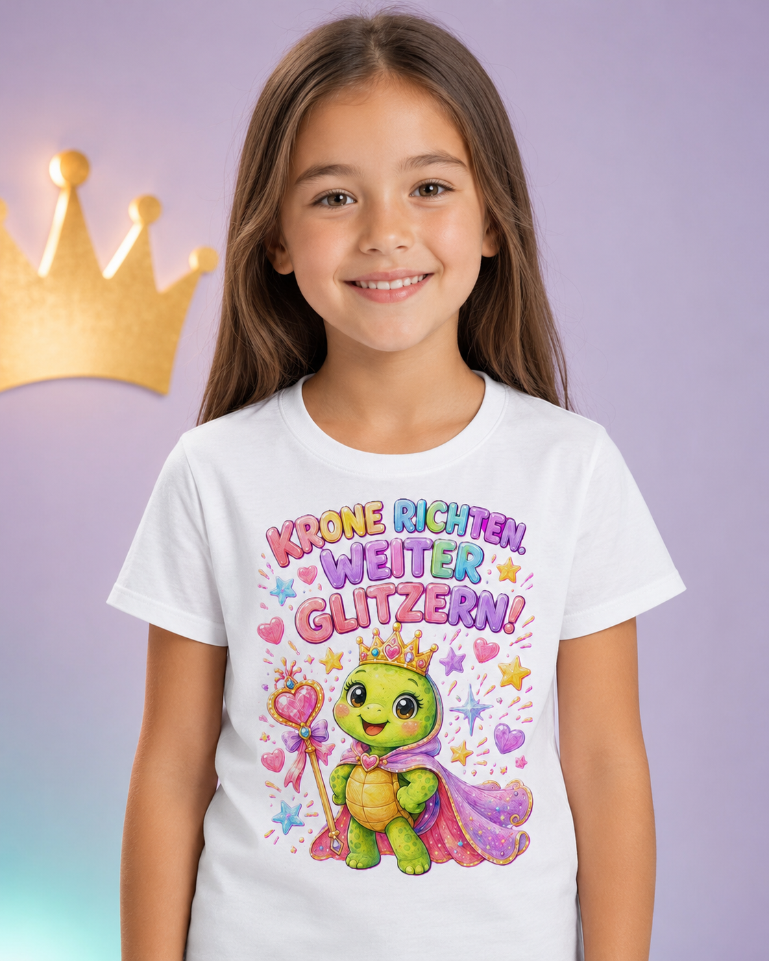 Mädchen-T-Shirt mit Prinzessinnen-Schildkröte