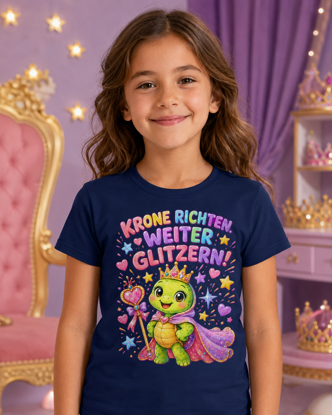 Mädchen-T-Shirt mit Prinzessinnen-Schildkröte