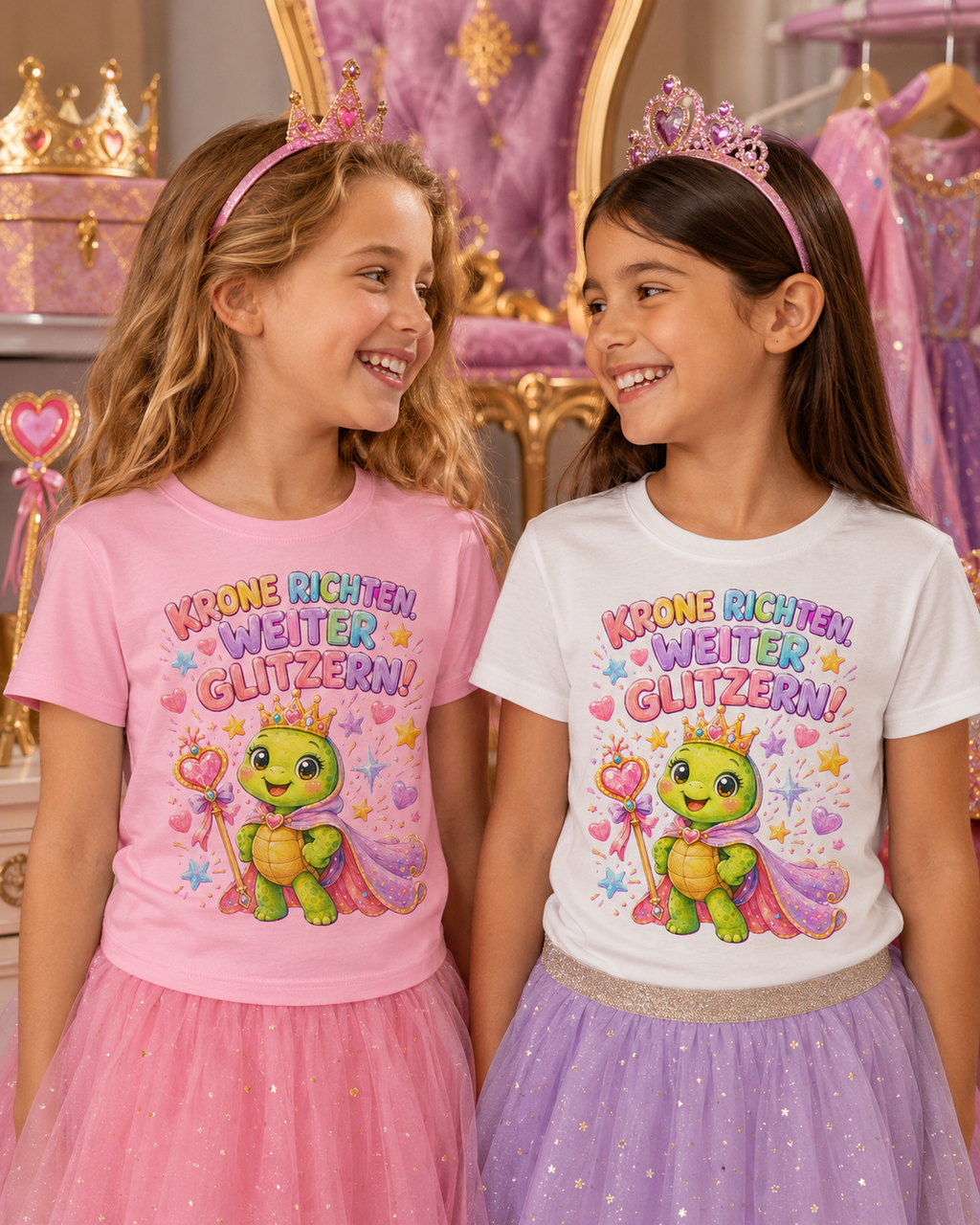 Mädchen-T-Shirt mit Prinzessinnen-Schildkröte