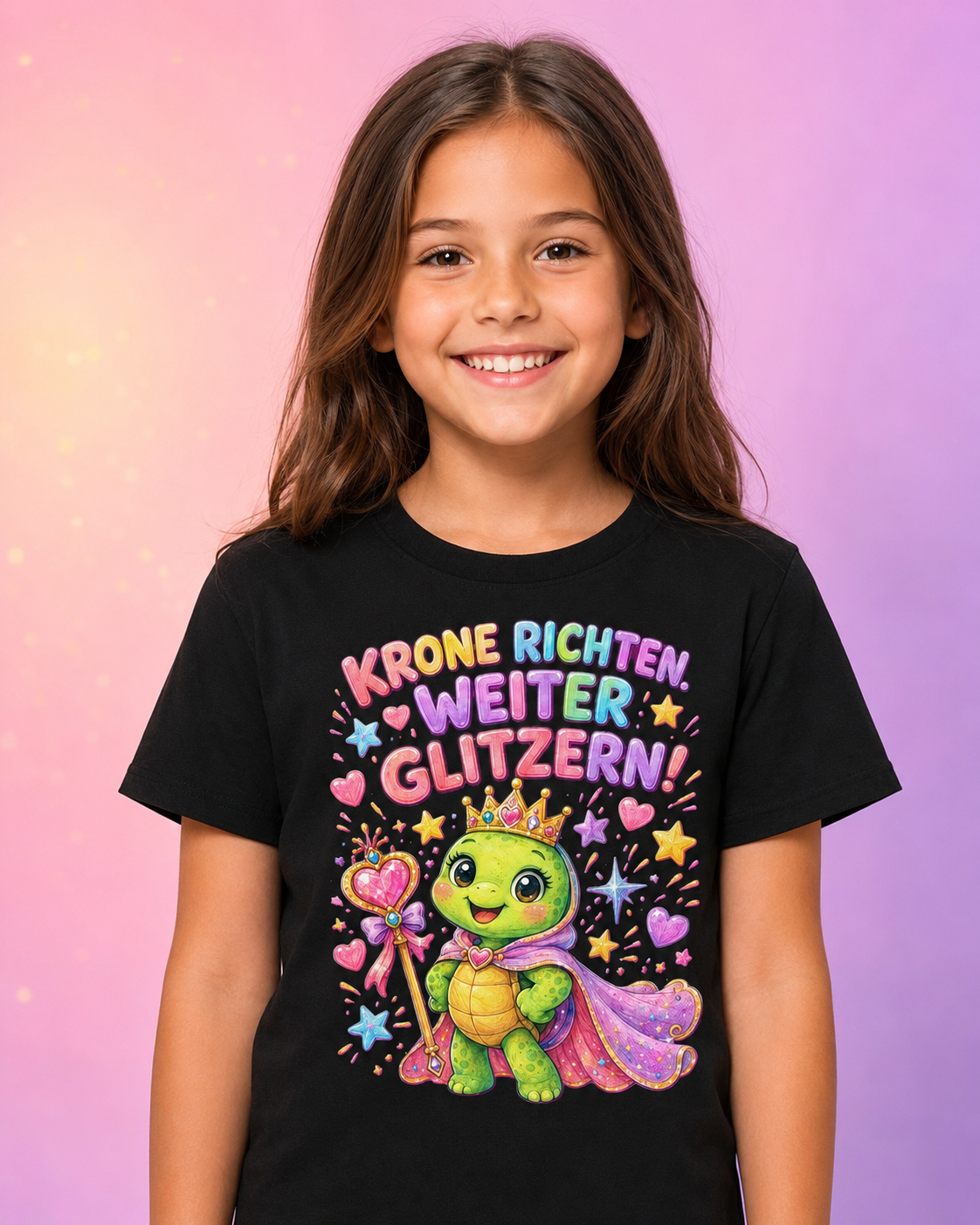 Mädchen-T-Shirt mit Prinzessinnen-Schildkröte