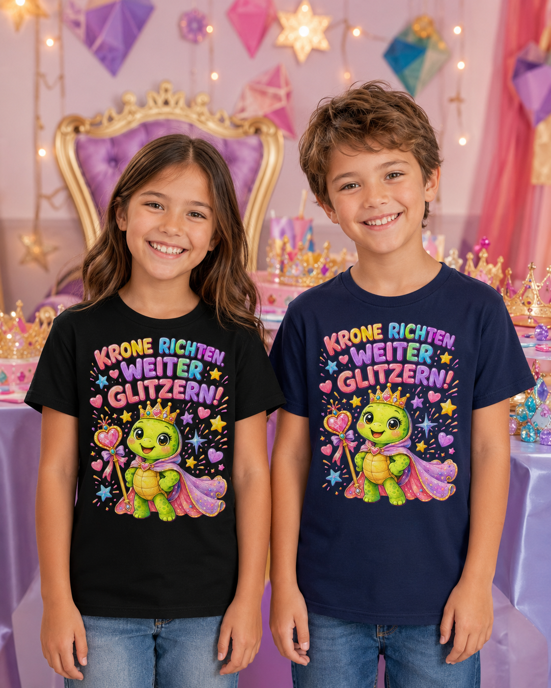 Mädchen-T-Shirt mit Prinzessinnen-Schildkröte