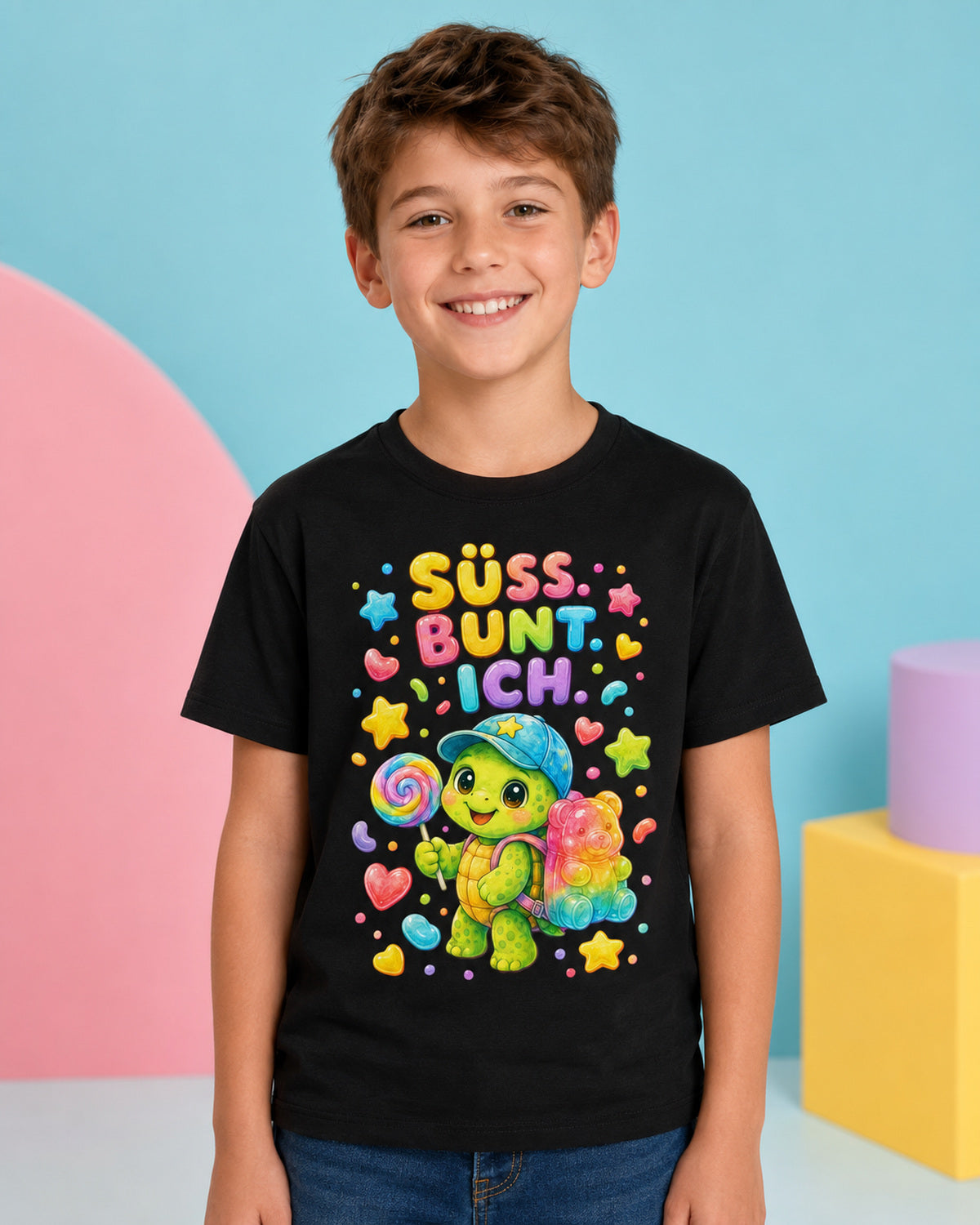 Kinder-T-Shirt mit Schildkröte und Lutscher