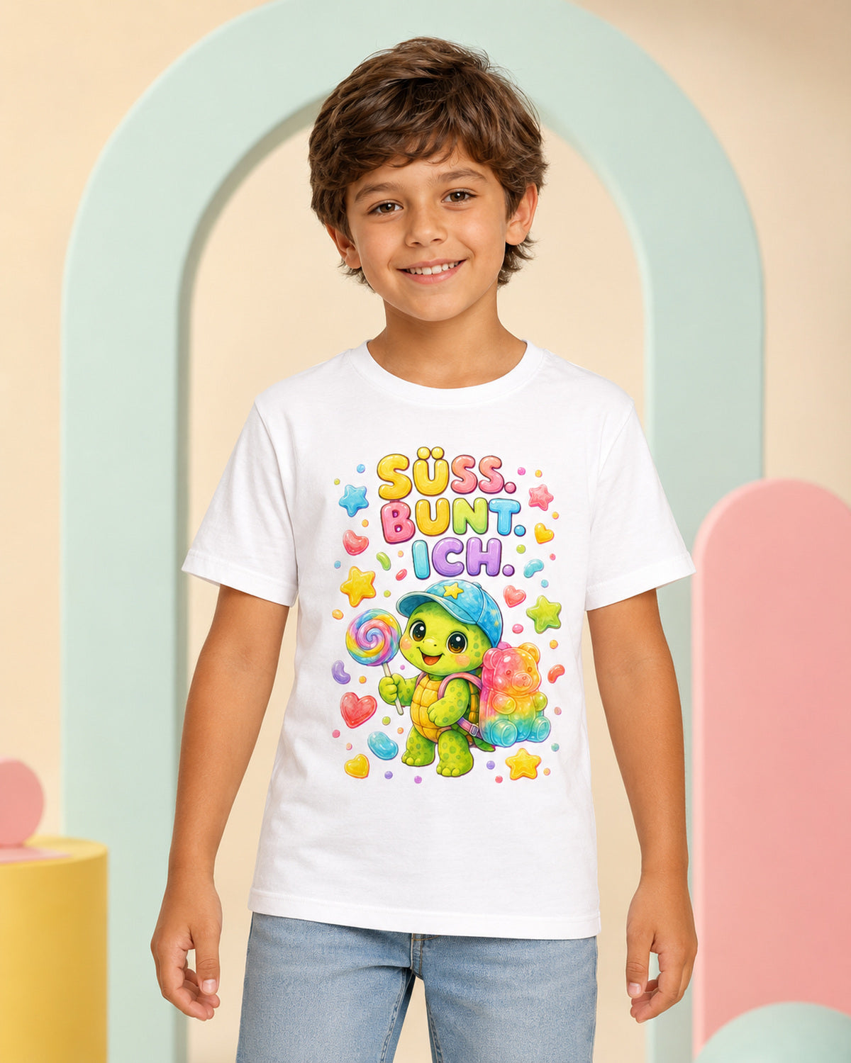 Kinder-T-Shirt mit Schildkröte und Lutscher