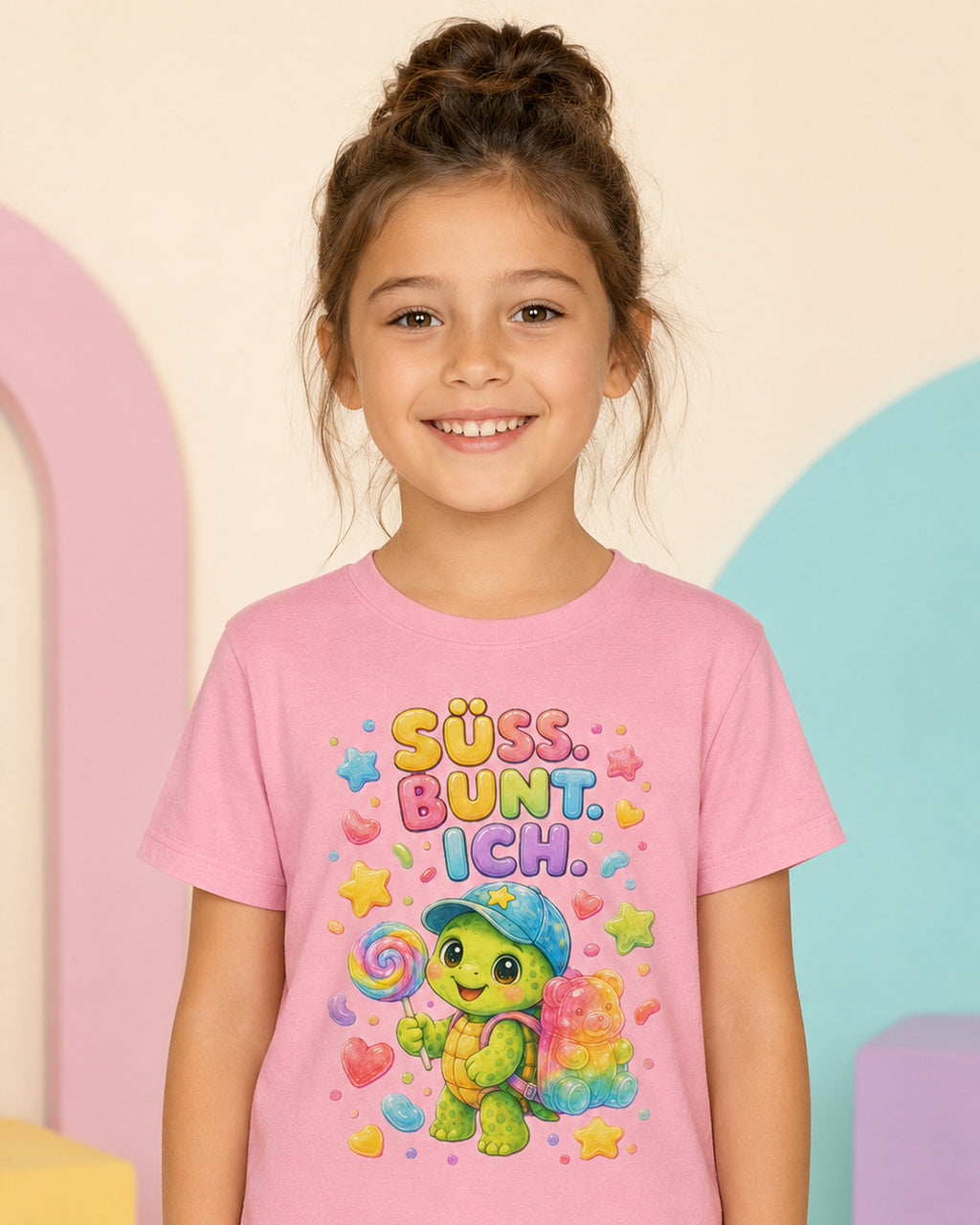 Kinder-T-Shirt mit Schildkröte und Lutscher