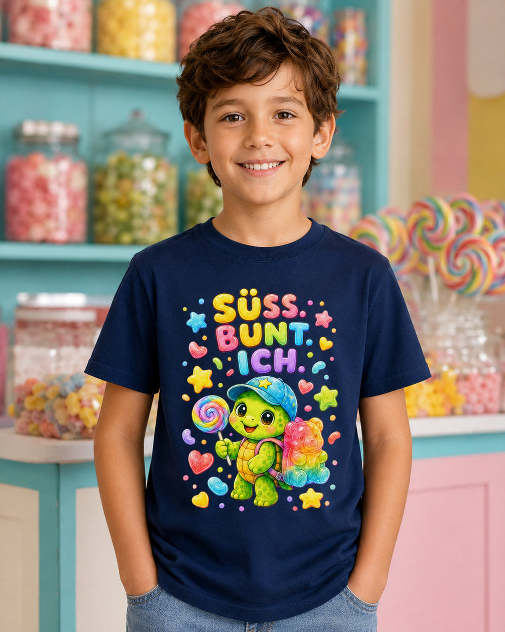 Kinder-T-Shirt mit Schildkröte und Lutscher