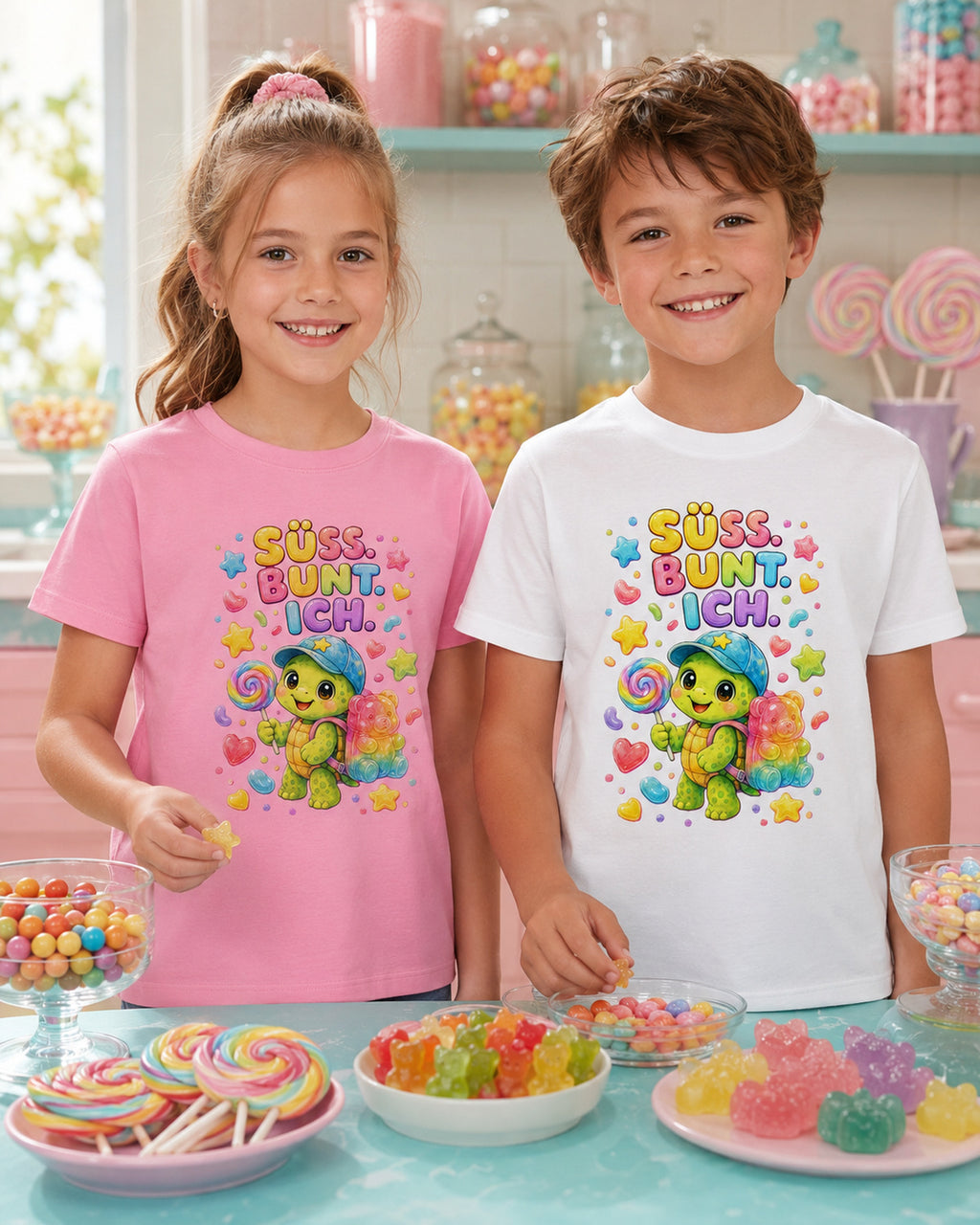Kinder-T-Shirt mit Schildkröte und Lutscher