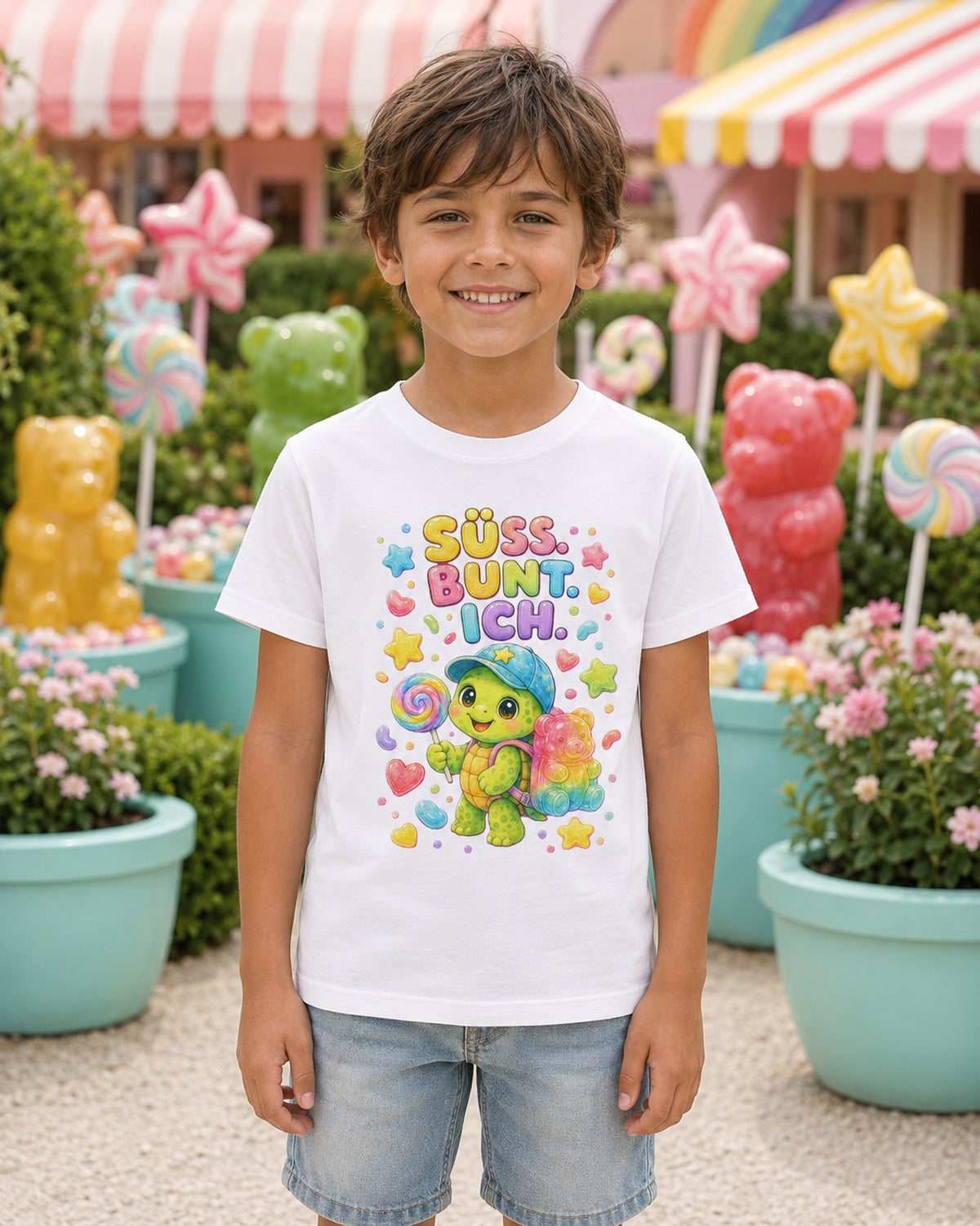 Kinder-T-Shirt mit Schildkröte und Lutscher