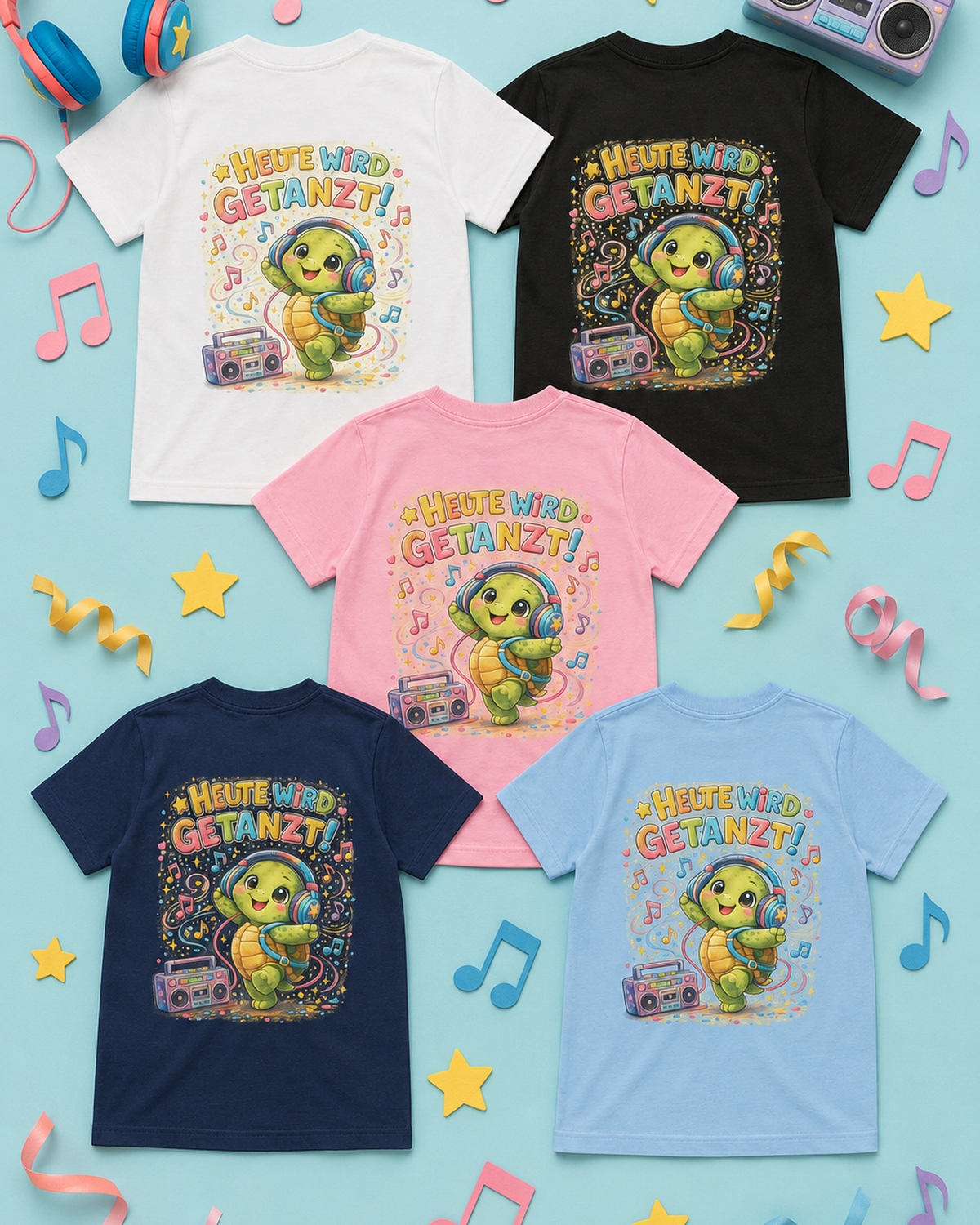 Kinder T-Shirts mit Backprint | Heute wird getanzt