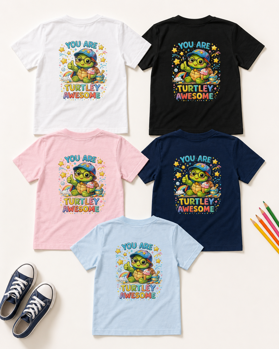 Kinder T-Shirt mit Backprint | You Are Turtley Awesome