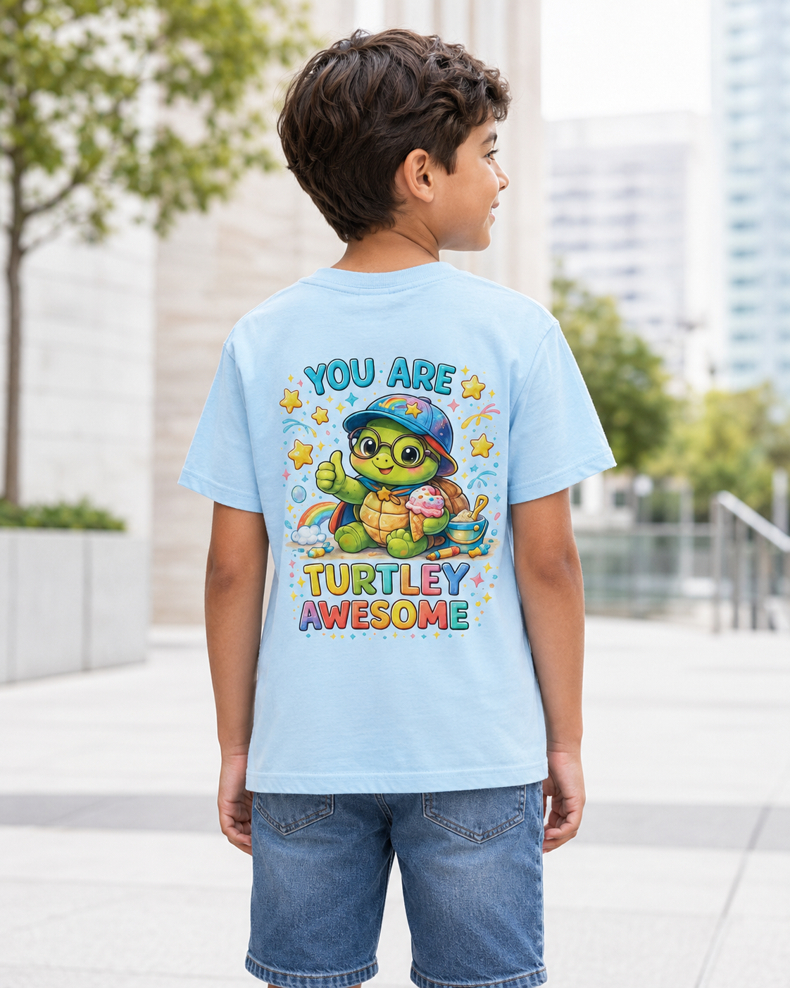 Kinder T-Shirt mit Backprint | You Are Turtley Awesome