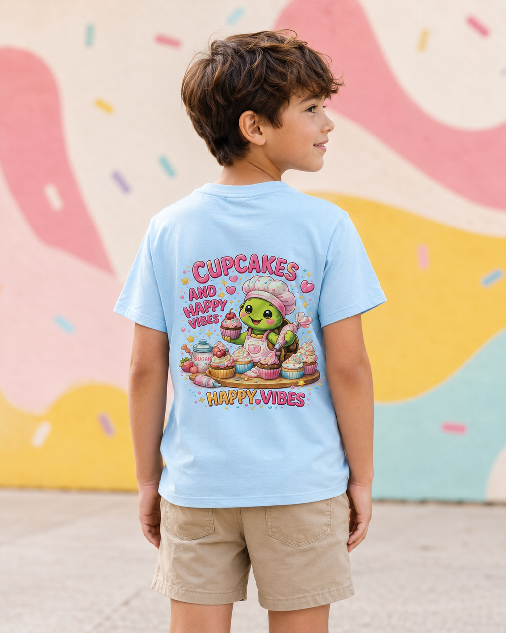 Kinder T-Shirt mit Backprint | Cupcakes and Happy Vibes