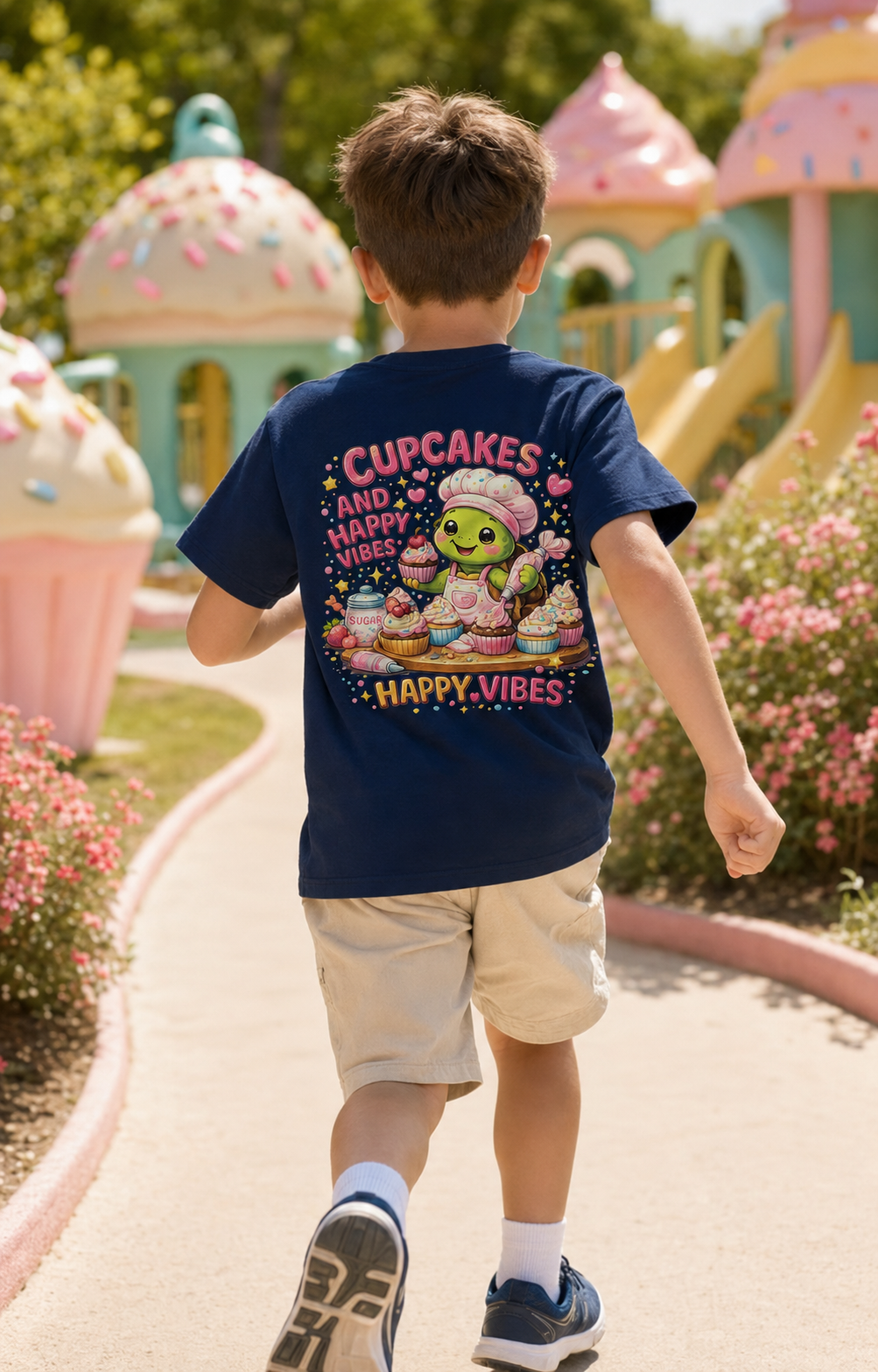 Kinder T-Shirt mit Backprint | Cupcakes and Happy Vibes