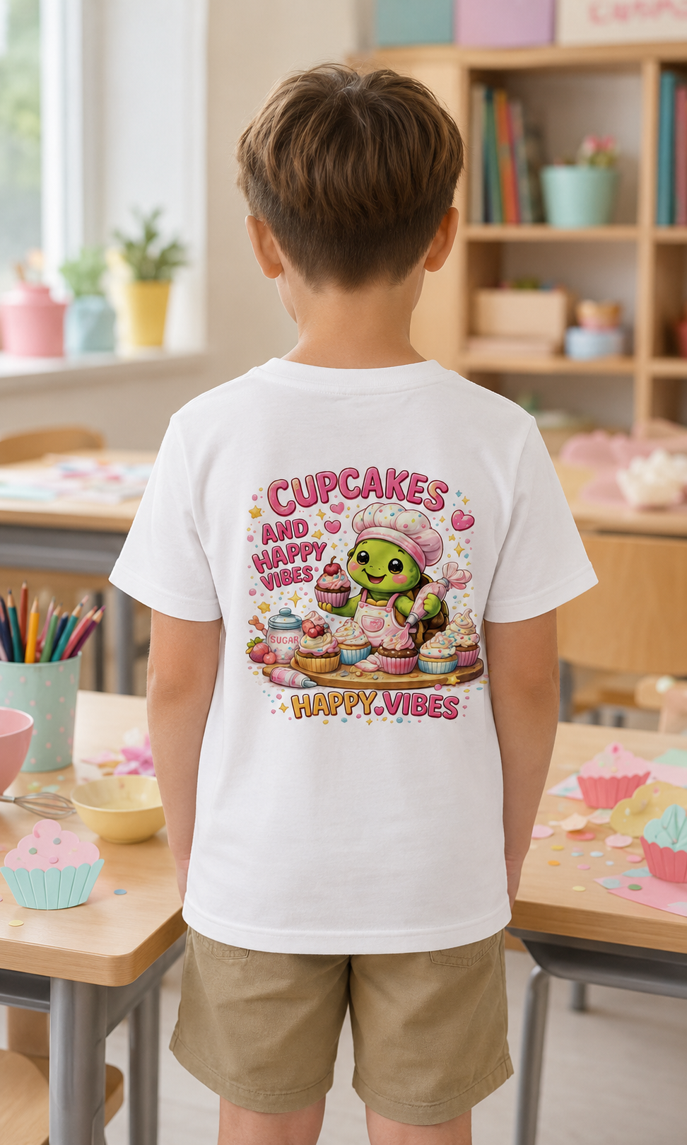 Kinder T-Shirt mit Backprint | Cupcakes and Happy Vibes