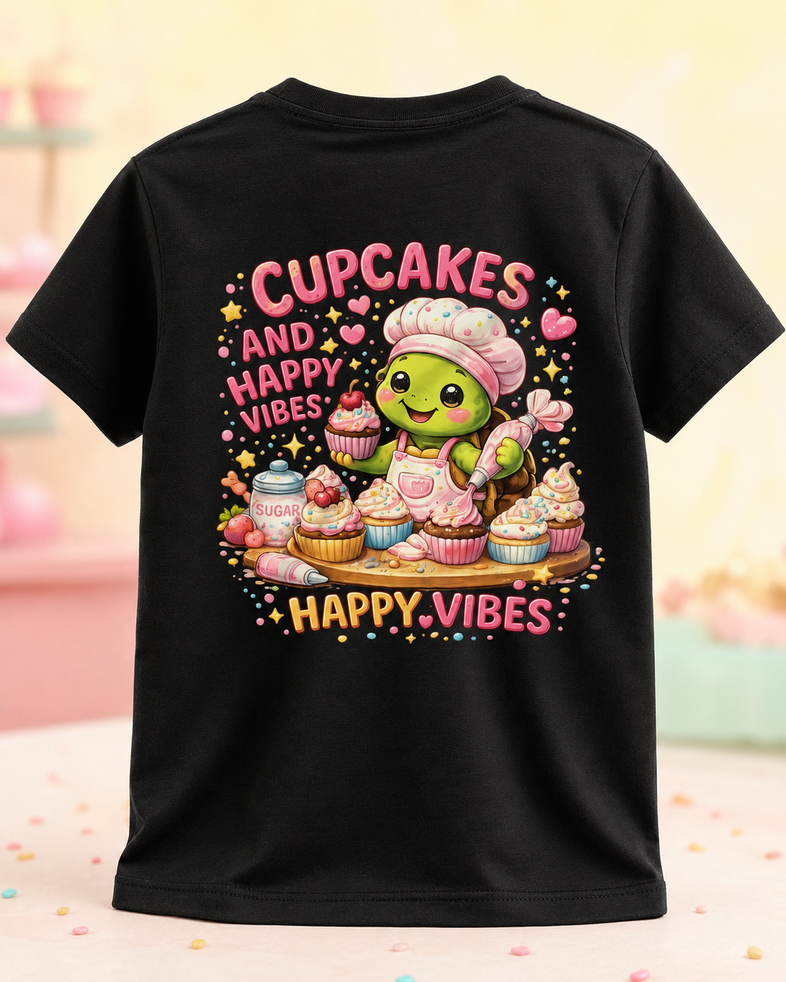 Kinder T-Shirt mit Backprint | Cupcakes and Happy Vibes