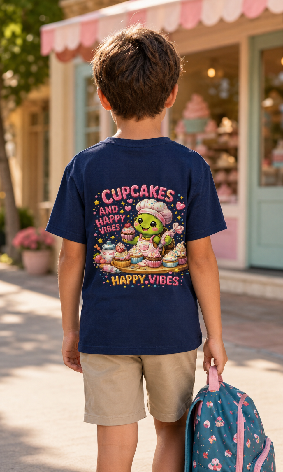 Kinder T-Shirt mit Backprint | Cupcakes and Happy Vibes