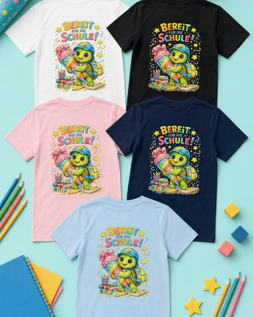 Bereit für die Schule Kinder T-Shirt mit Backprint