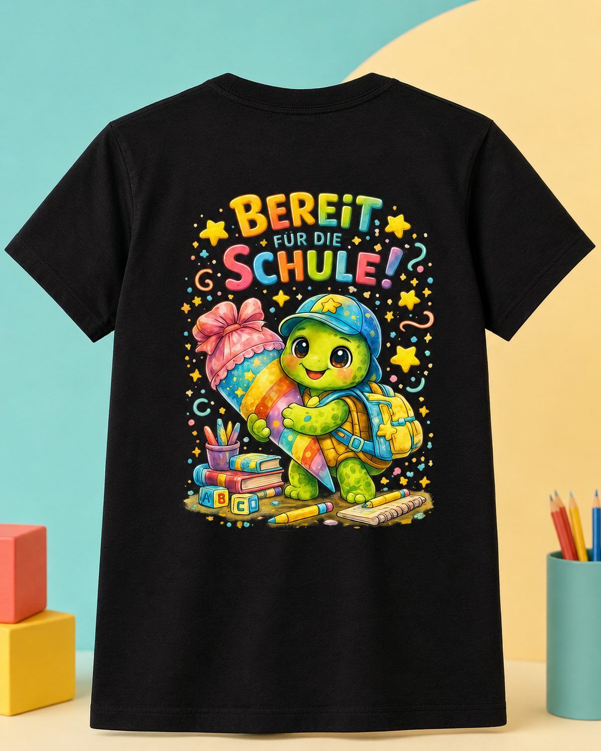 Bereit für die Schule Kinder T-Shirt mit Backprint