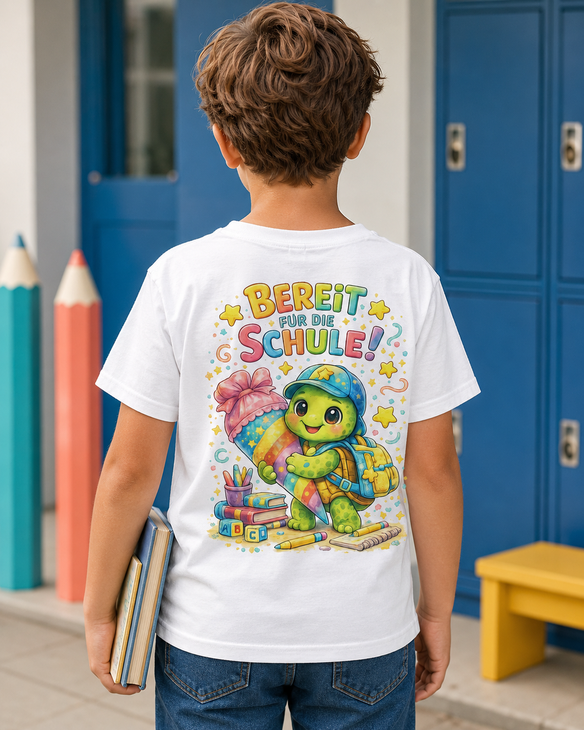 Bereit für die Schule Kinder T-Shirt mit Backprint