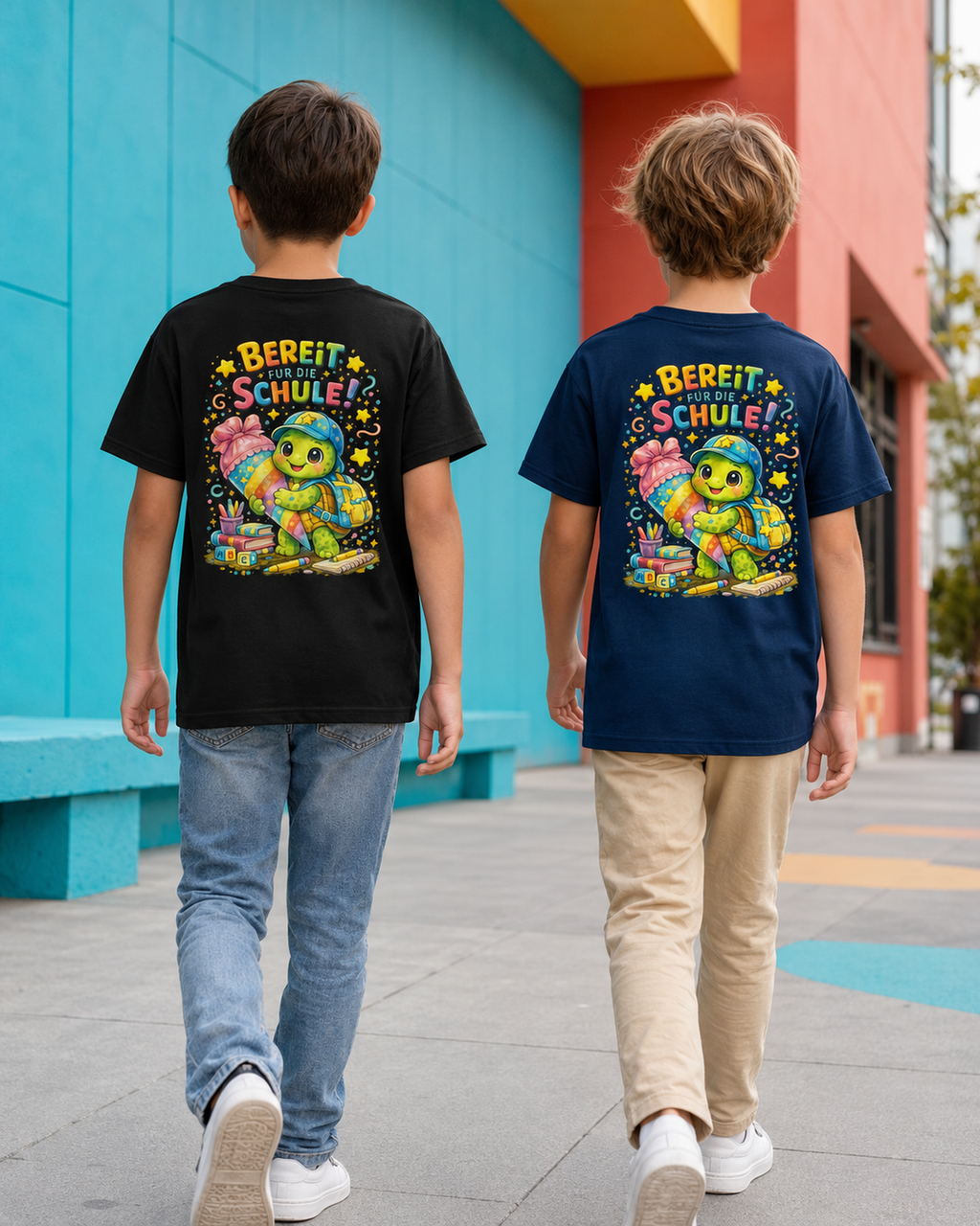 Bereit für die Schule Kinder T-Shirt mit Backprint