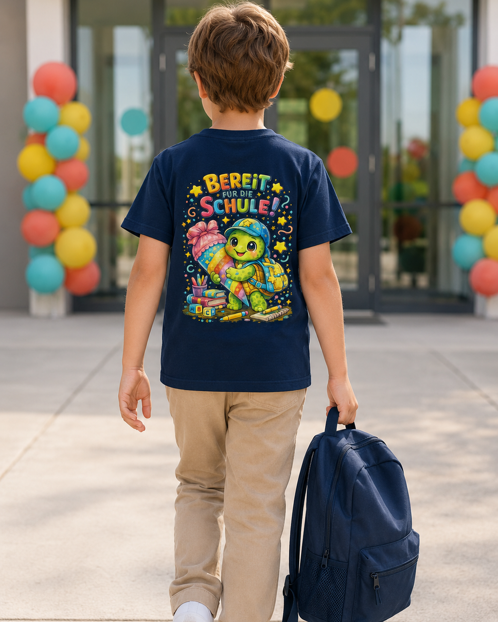 Bereit für die Schule Kinder T-Shirt mit Backprint
