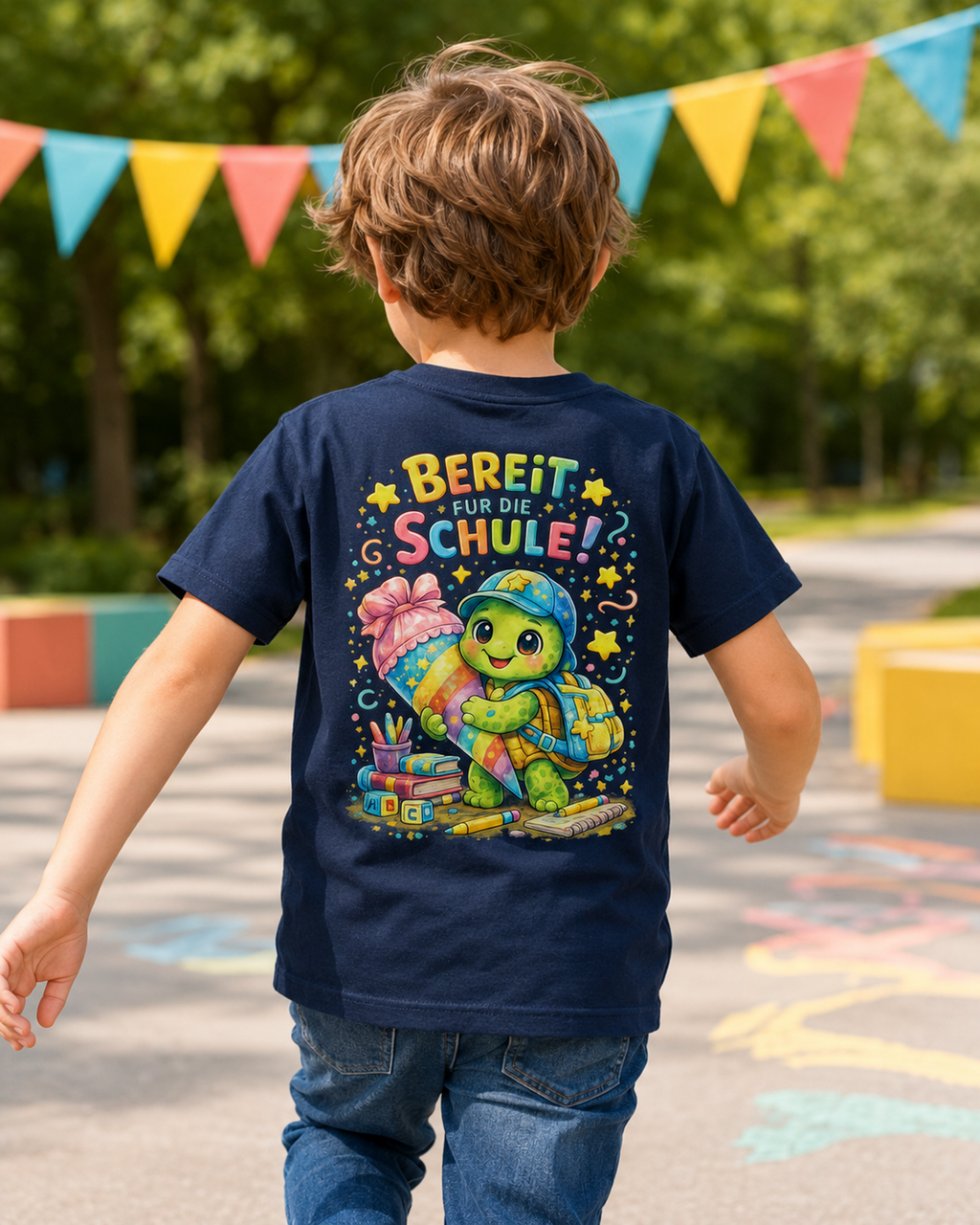 Bereit für die Schule Kinder T-Shirt mit Backprint