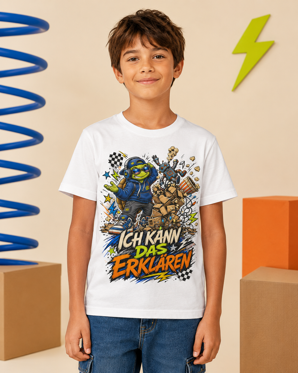 Ich kann das erklären Kinder-T-Shirt | Lustiges Chaos-Shirt mit Schildkröte