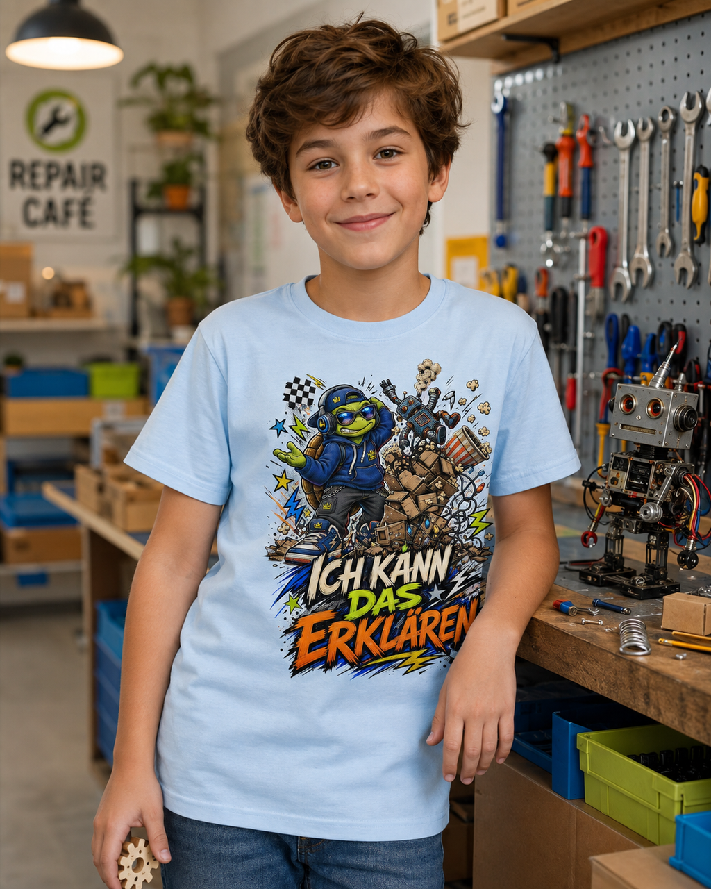 Ich kann das erklären Kinder-T-Shirt | Lustiges Chaos-Shirt mit Schildkröte