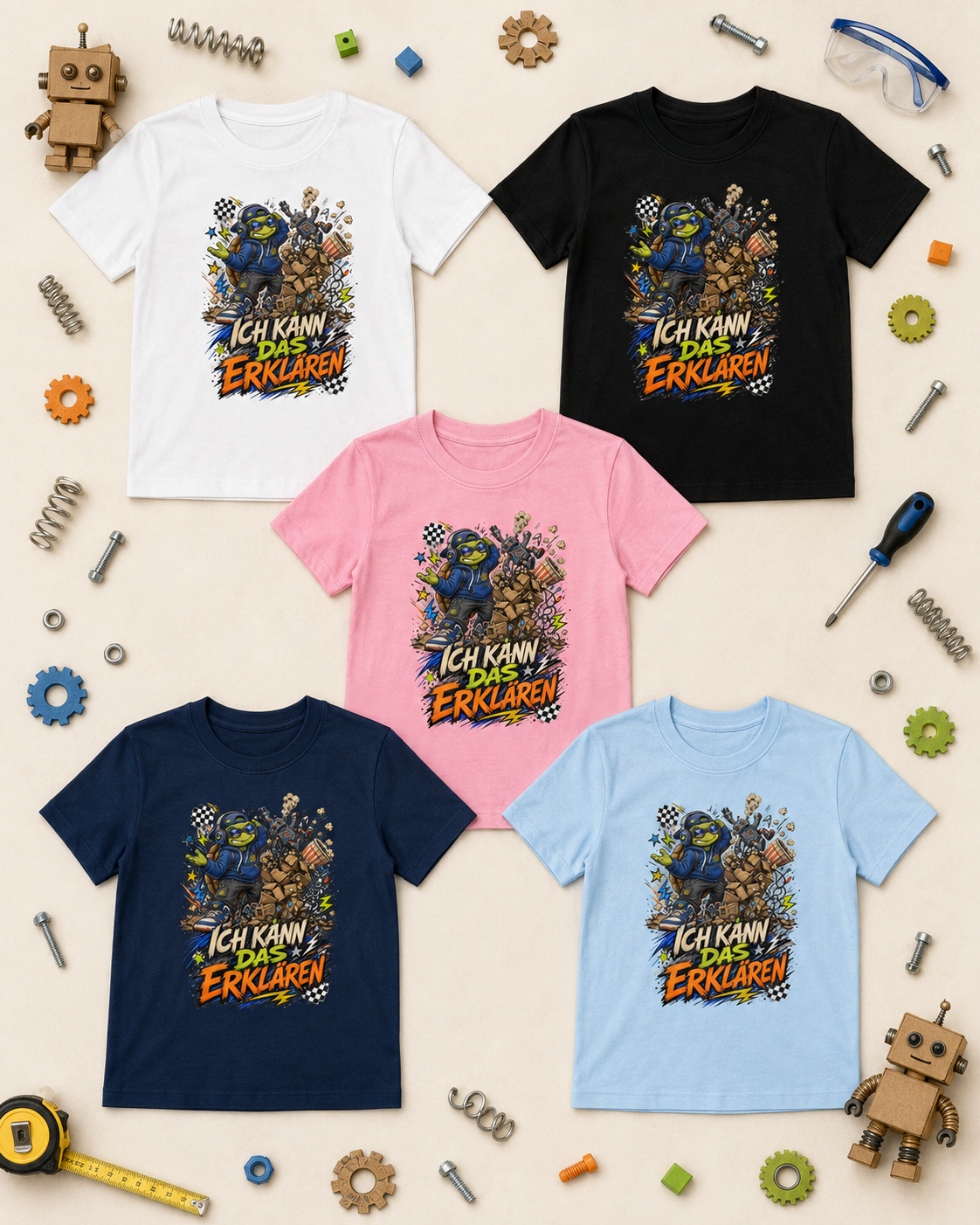 Ich kann das erklären Kinder-T-Shirt | Lustiges Chaos-Shirt mit Schildkröte
