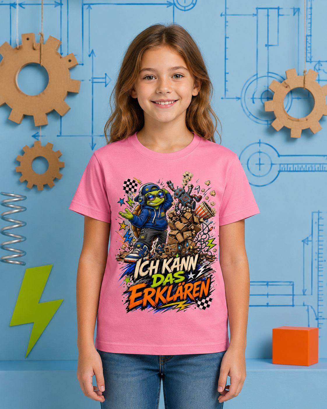Ich kann das erklären Kinder-T-Shirt | Lustiges Chaos-Shirt mit Schildkröte